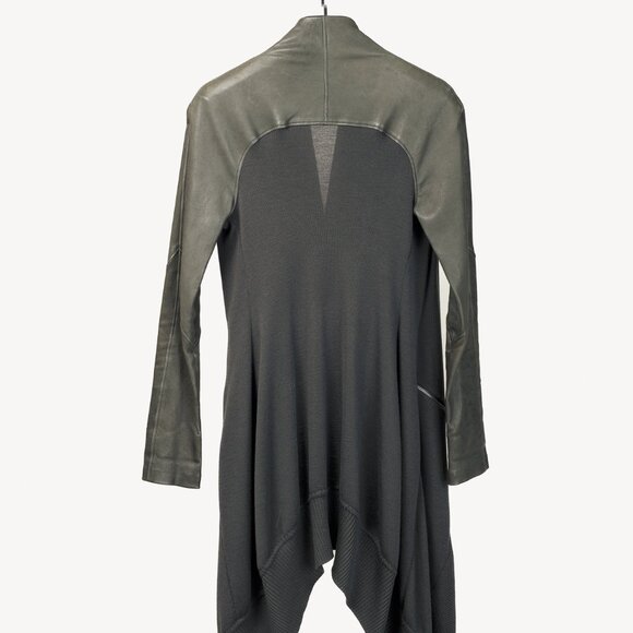 Annette Gortz AW/14 Kubus Grey Leather-Trim Belted Cardigan - Picture 3 of 13